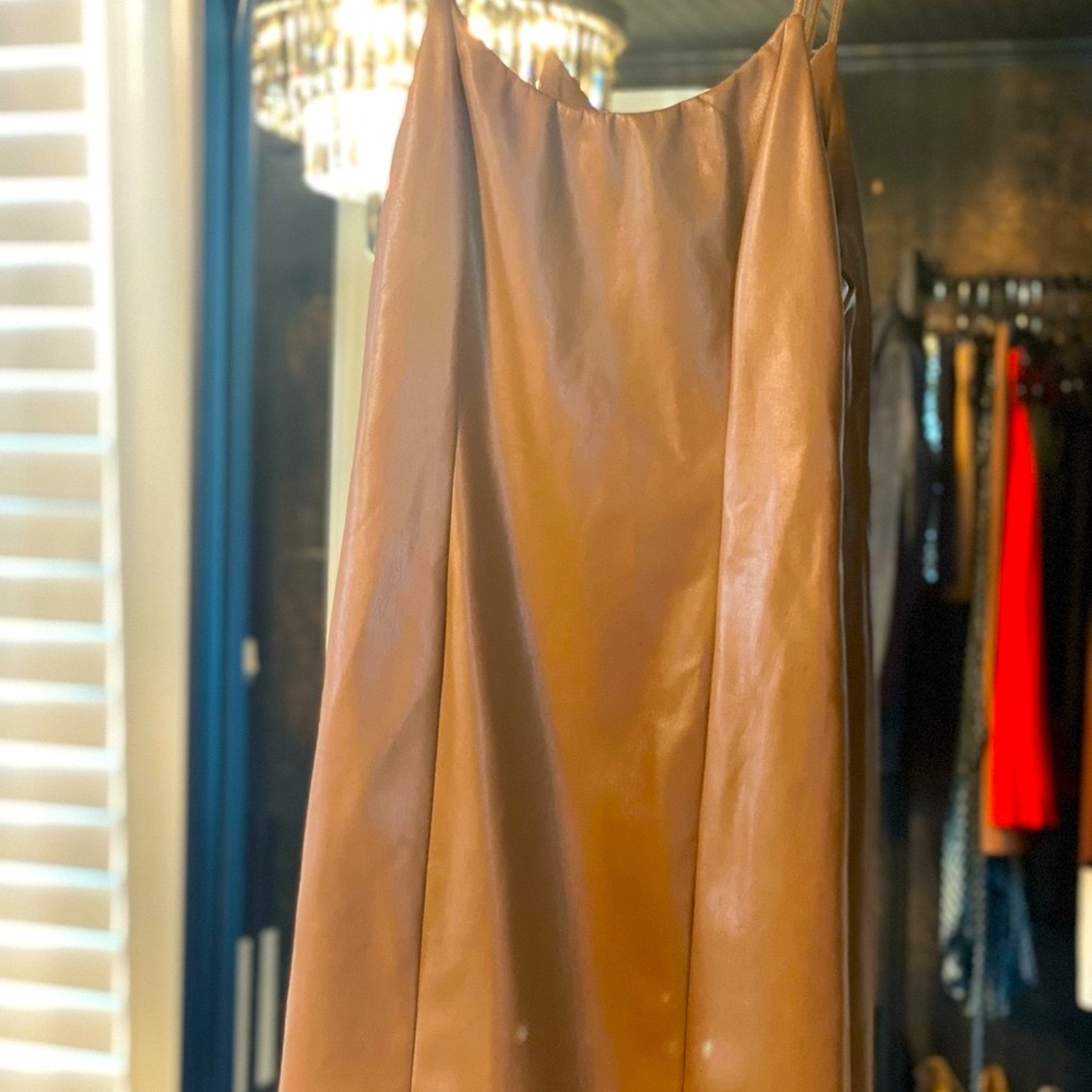 Nelle Vegan Leather Fitted Mini Dress